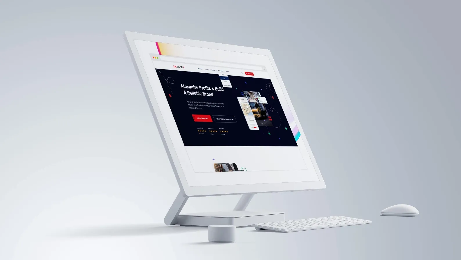 Detrack desktop screen